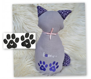 Stickdatei - Pfoten Herzen